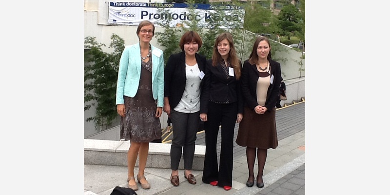 De gauche à droite : Bibiane Fréché (ULB), Hee Won Shim (UCL), Aurélie Manneback (WBI), Weronika Majda (ULg)