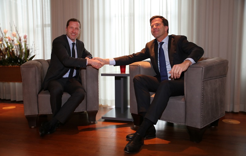 Paul Magnette, Ministre-Président wallon, et Mark Rutte, Premier Ministre des Pays-Bas (c) Axel Delepinne 
