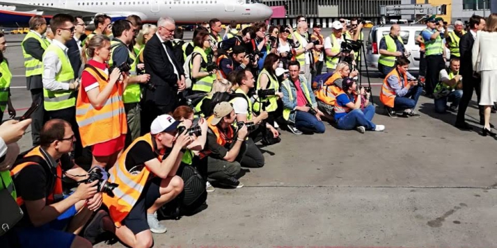 Arrivée d'Aérosmurf à Moscou