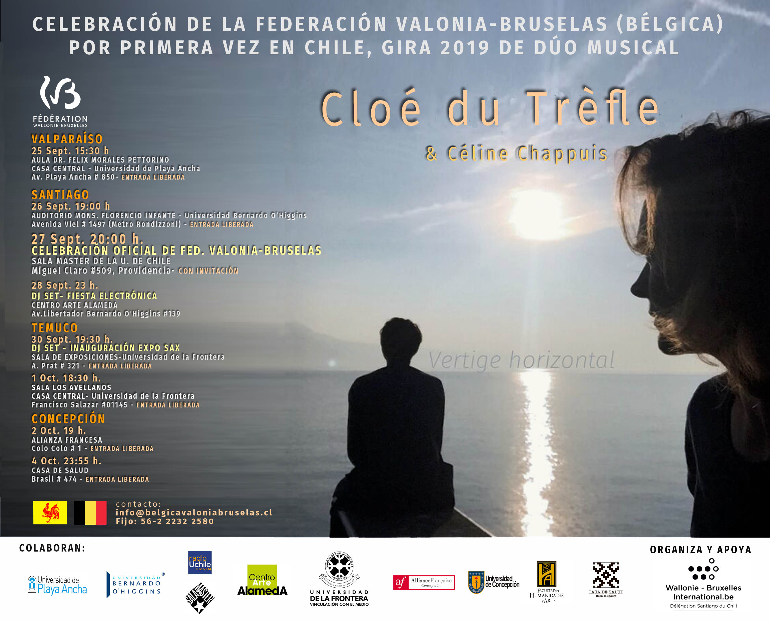 Tournée de Cloé du Trèfle au Chili en 2019 © DGWB Chili et partenaires Tournée de Cloé du Trèfle au Chili en 2019 © DGWB Chili et partenaires