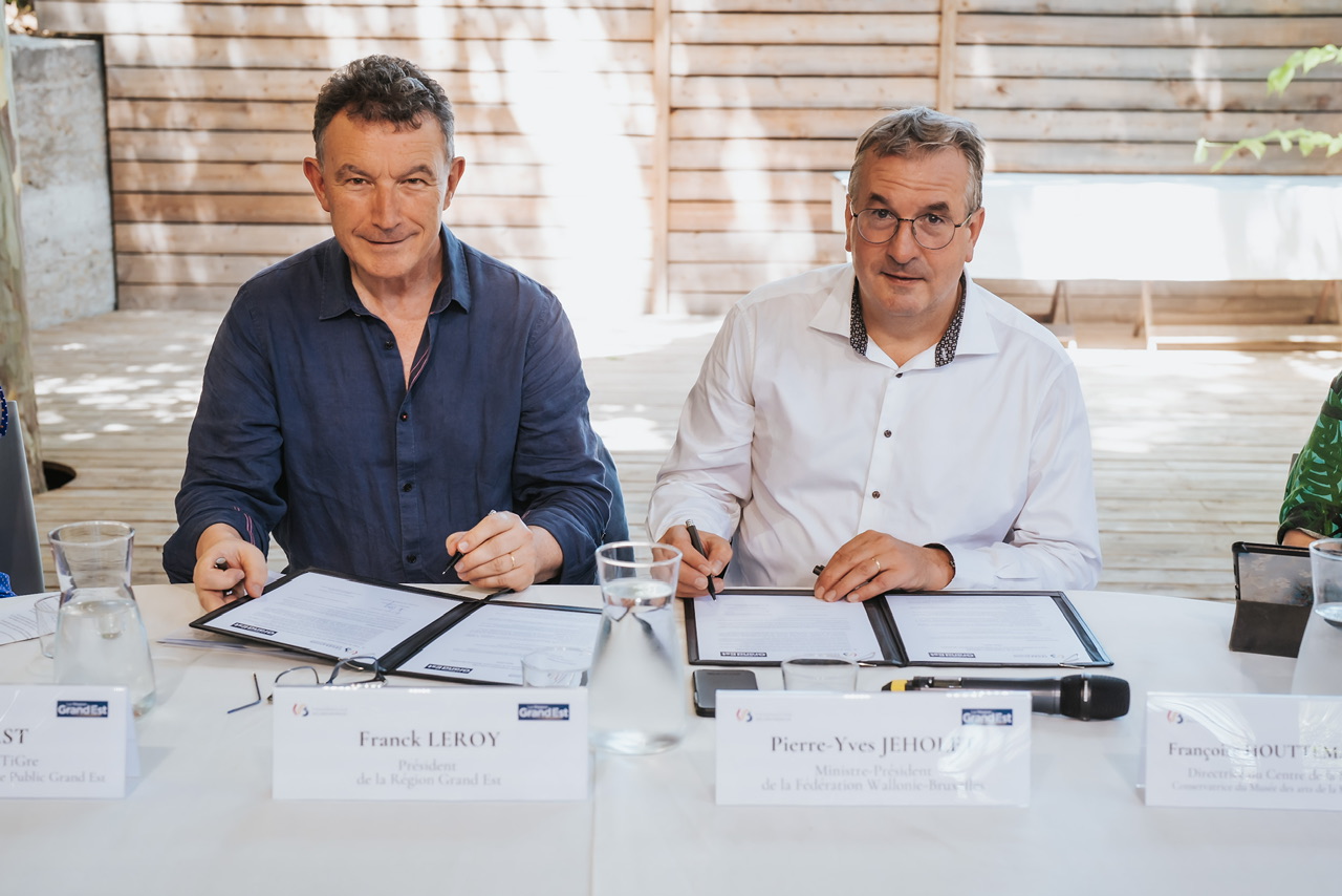 Franck Leroy, Président de la Région Grand Est et Pierre-Yves Jeholet, Ministre-Président de la Fédération Wallonie-Bruxelles ©️ J. Van Belle - WBI Franck Leroy, Président de la Région Grand Est et Pierre-Yves Jeholet, Ministre-Président de la Fédération Wallonie-Bruxelles