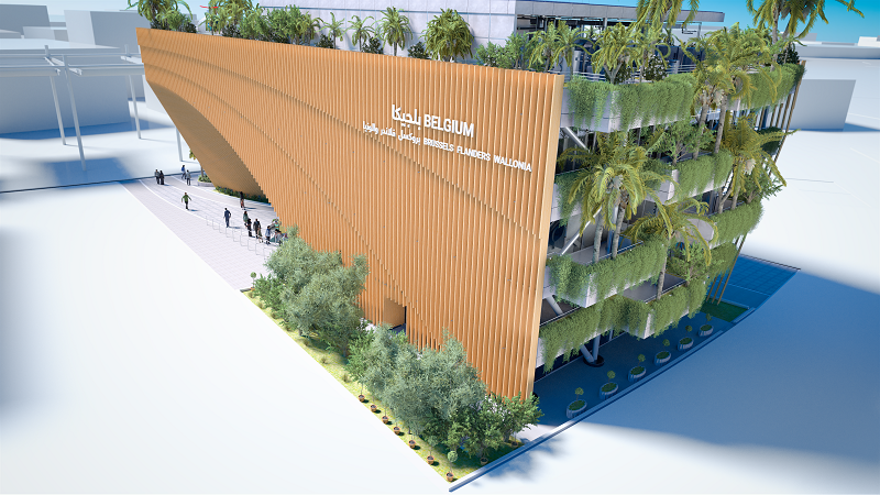 L'arche verte, le pavillon belge à Expo 2020 Dubaï (c) BelExpo Photo du pavillon