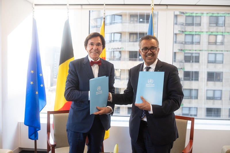 le Ministre-Président de Wallonie, Elio Di Rupo et le Directeur-général de l’OMS, le Dr. Tedros Adhanom Ghebreyesus