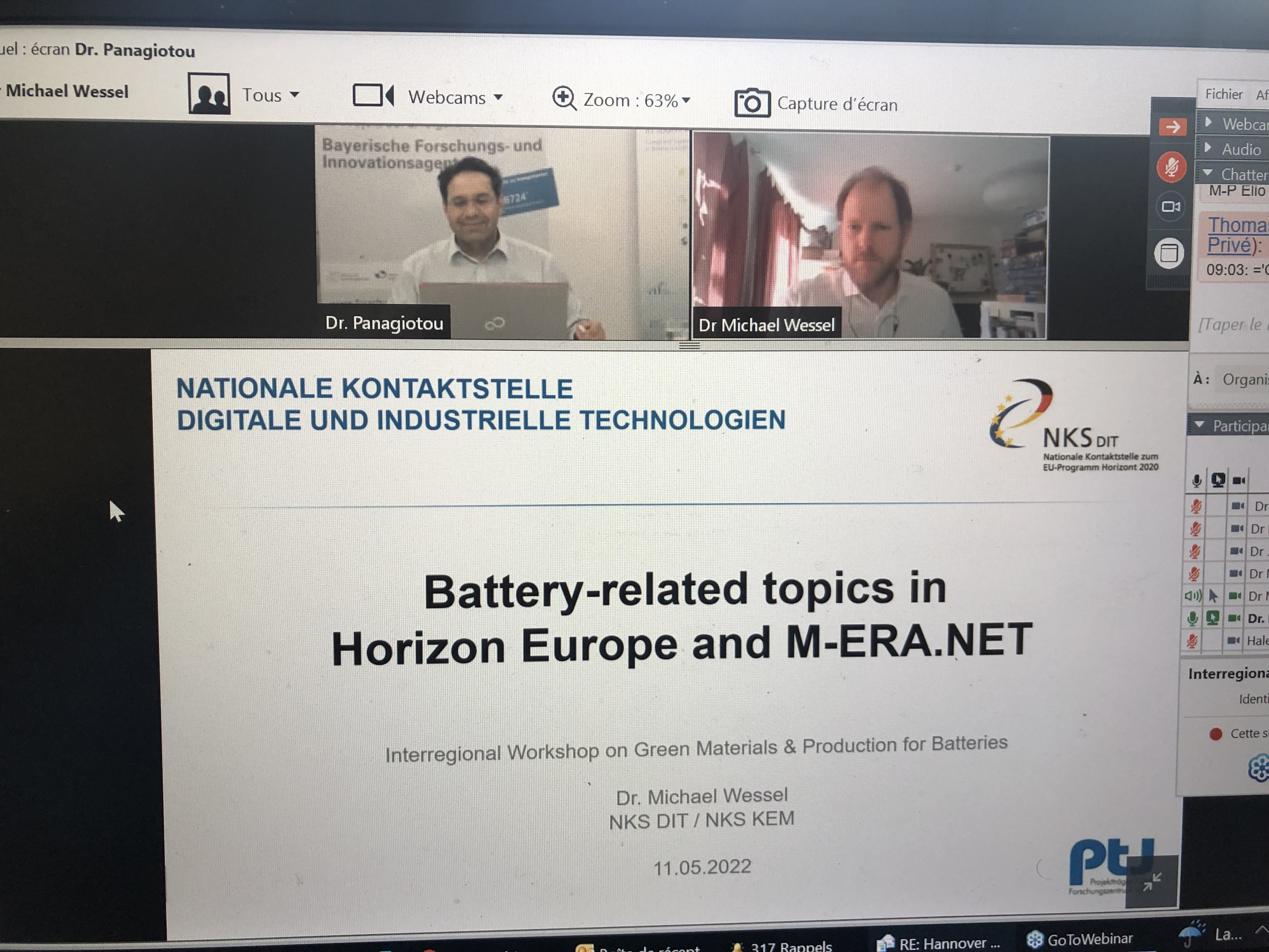 Workshop interrégional sur les matériaux verts pour les batteries