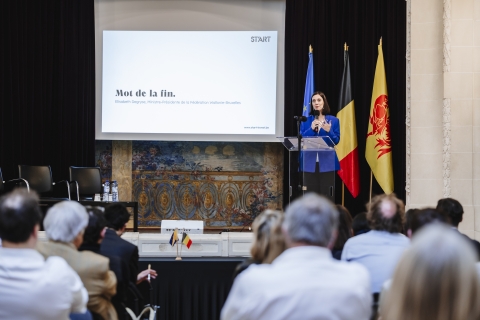 Elisabeth Degryse, Ministre-Présidente de la Fédération Wallonie-Bruxelles ©️ J. Van Belle - WBI