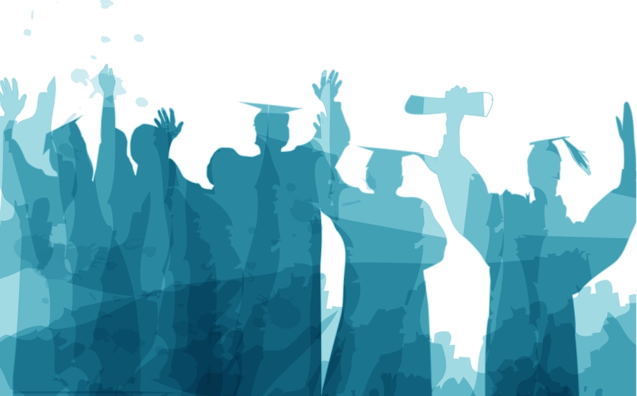 Visuel représentant des étudiants diplômés