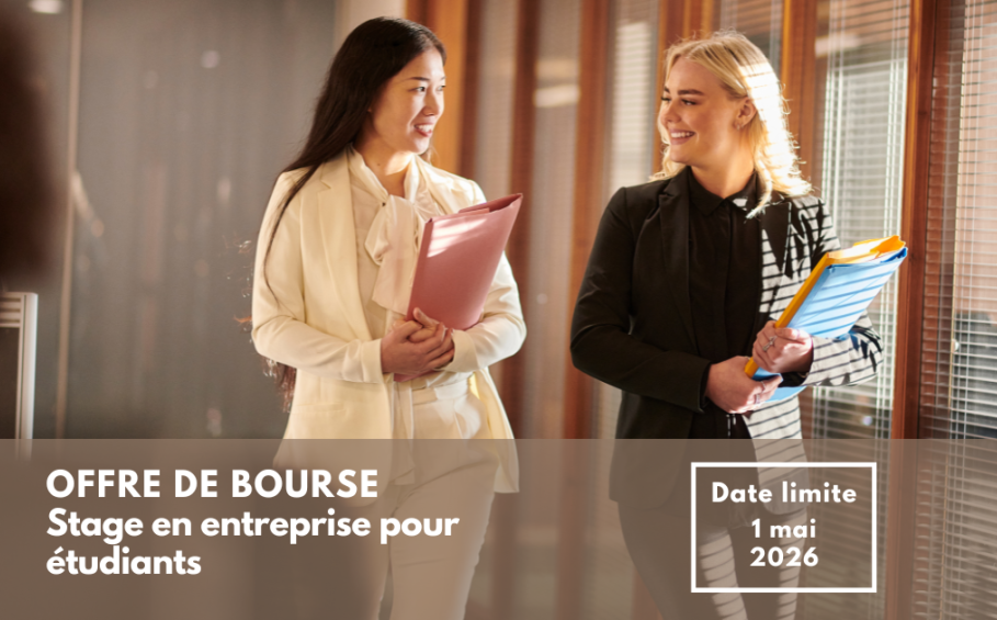Visuel pour l'offre de bourse : stage en entreprise pour étudiants