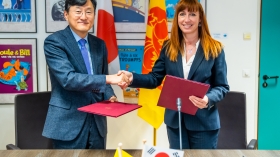 M. Yoon Soongu, Ambassadeur de la République de Corée en Belgique et Mme Delcomminette, Administratrice générale de WBI - © J.VAN BELLE - WBI M. Yoon Soongu, Ambassadeur de la République de Corée en Belgique et Mme Delcomminette, Administratrice générale de WBI - © J.VAN BELLE - WBI